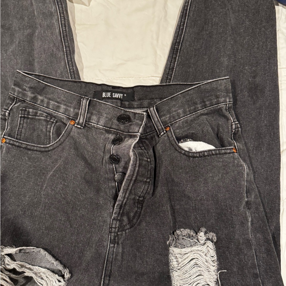 Women's Gray Straight Leg Jeans